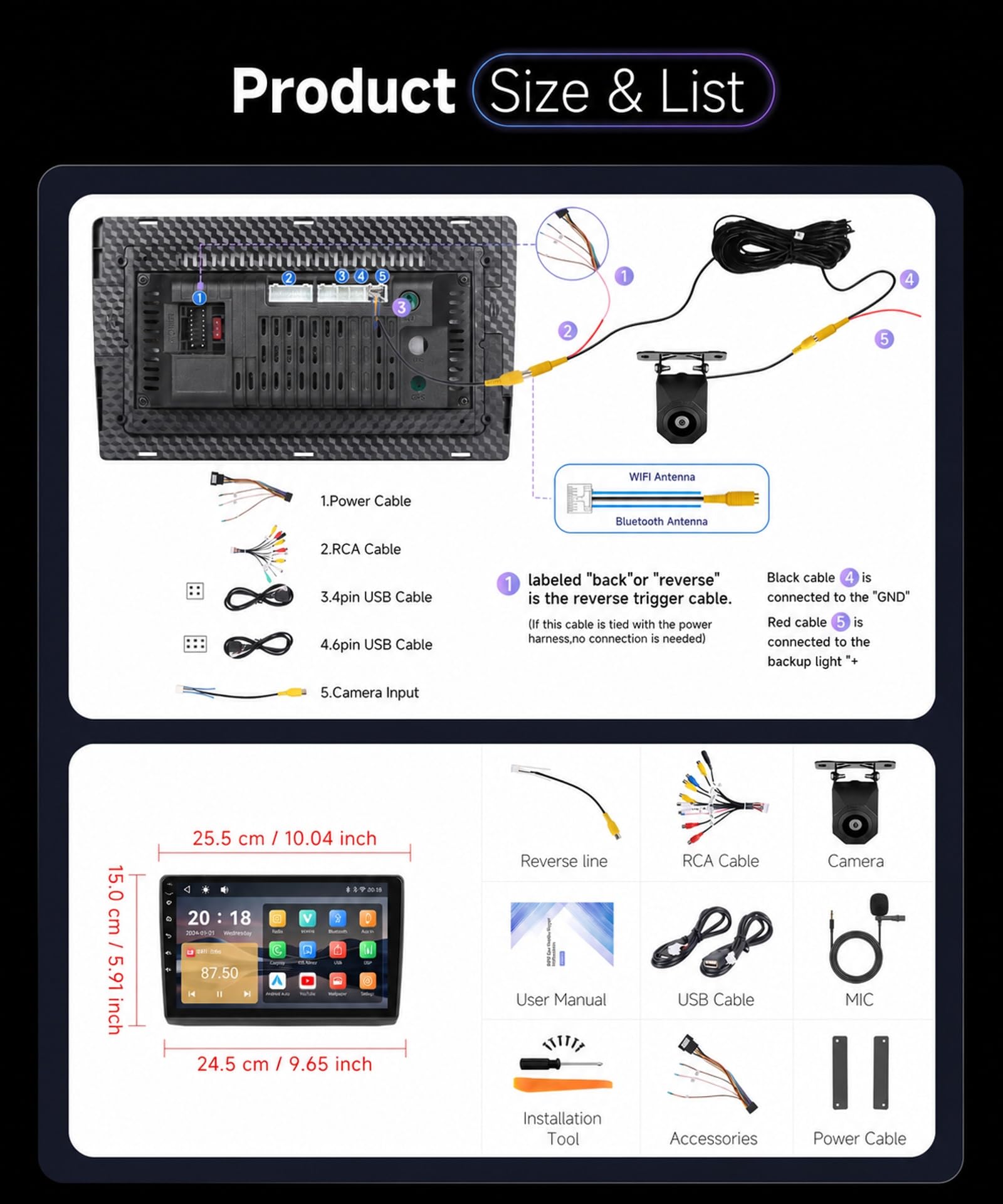 Hodozzy Autoradio per Renault Trafic 2001-2010/Opel Vivaro 2006-2010/Nissan Primastar 2006-2014 con Wireless Carplay Android Auto, con Bluetooth/RDS FM/Youbube/V-Link/GPS/USB/SWC+Telecamera Posteriore