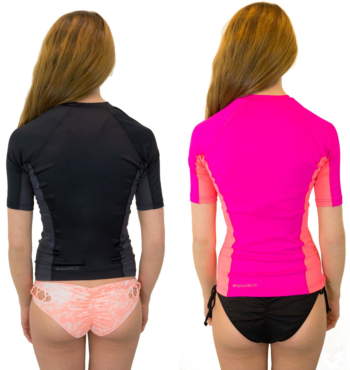 Rip Curl Party Wave Full Zip Short Sleeve Tee, Black, Large