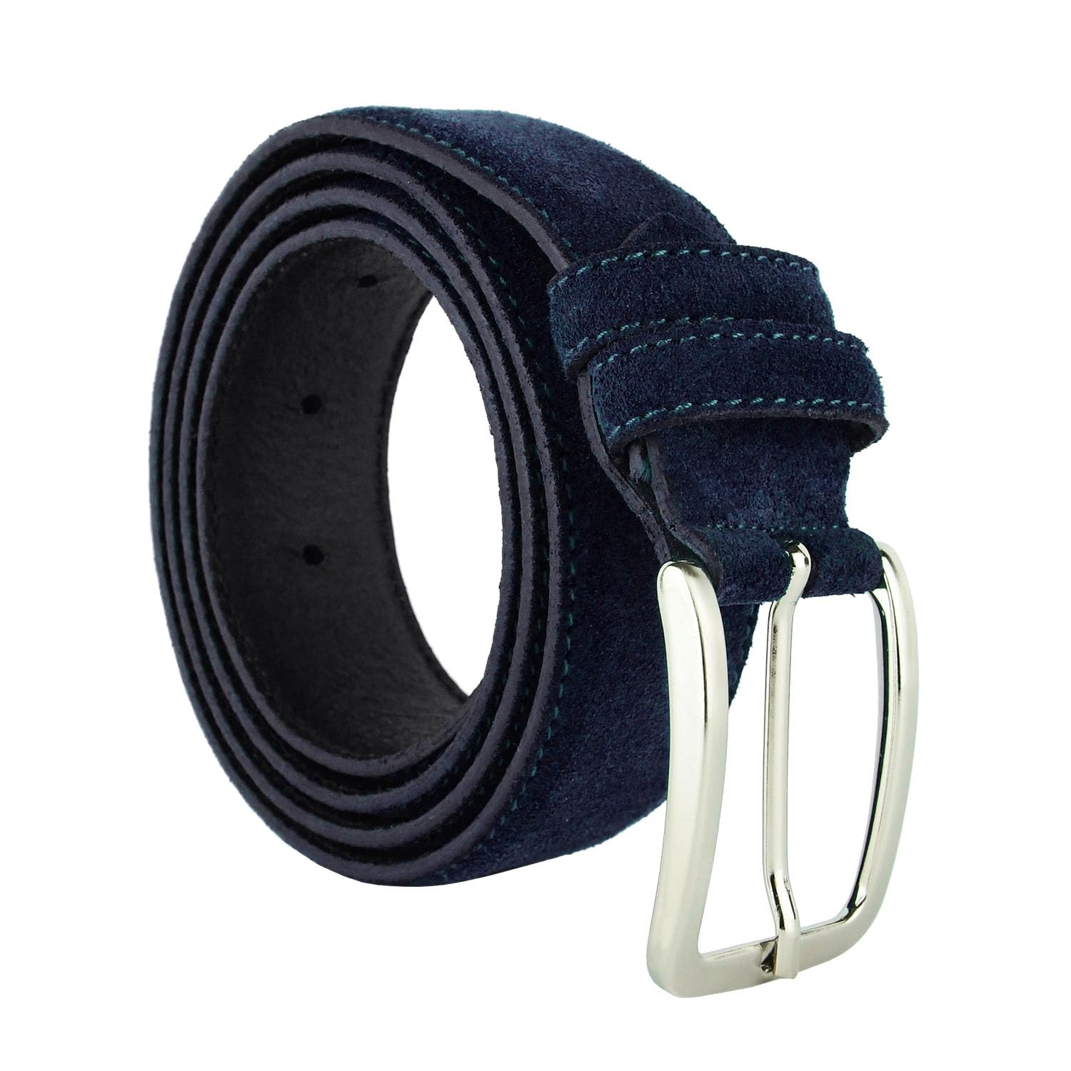 Cinturón de Gamuza para Hombre y Mujer, Piel Auténtica, Made in Italy, Ajustable