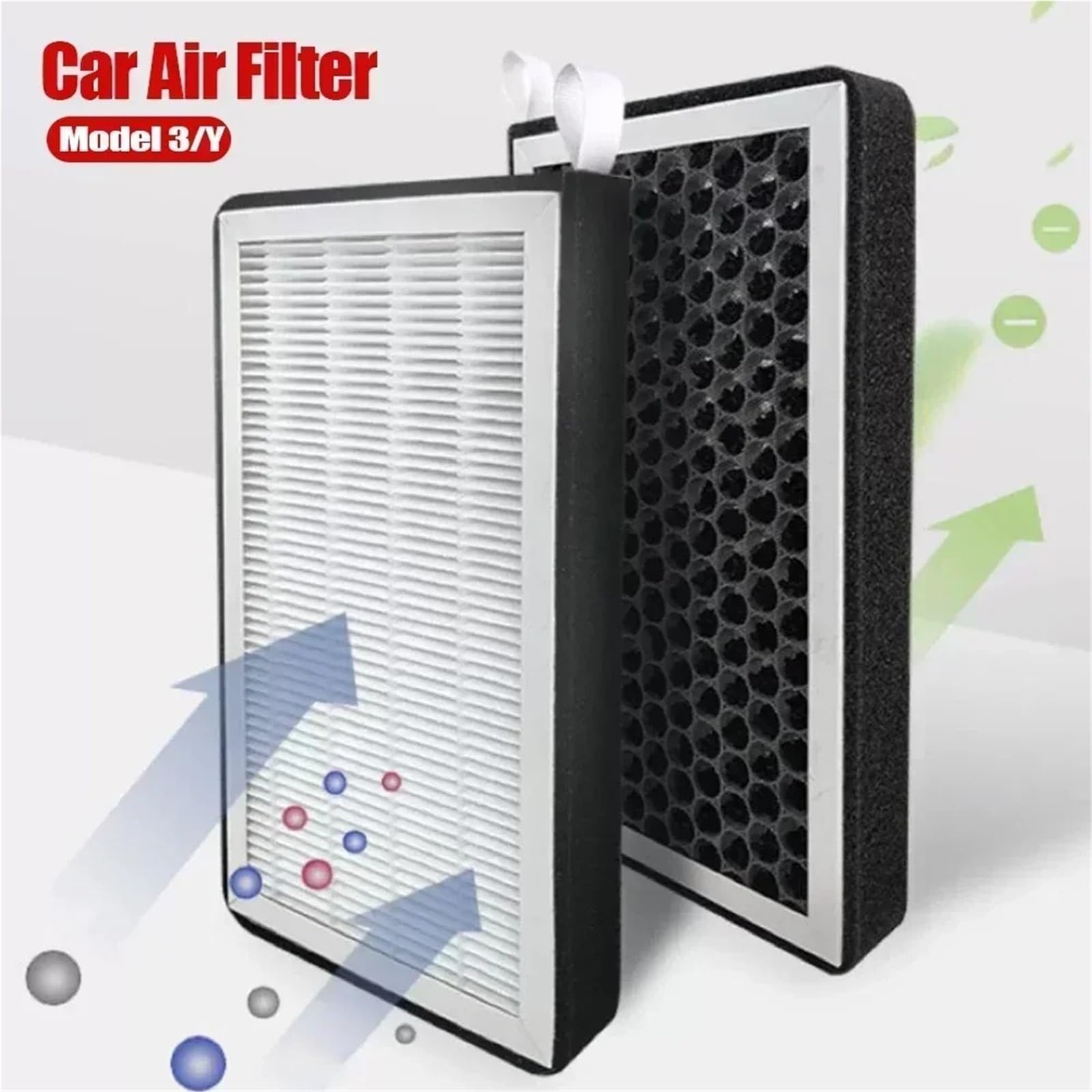 LUTFI Auto Filtro Aire para Modelo 3 Y 2023, 2 Unids/Set, Filtros De Aire Cabina HEPA, Filtro Carbón Activado para Coche