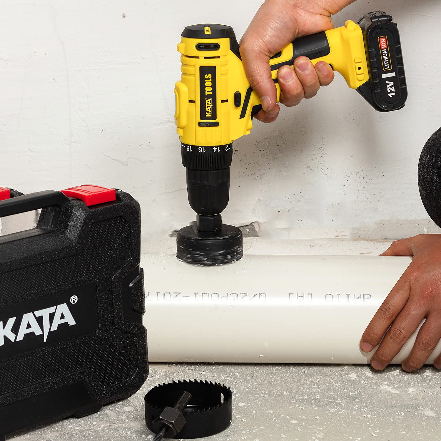 Flash Sale KATA 18PCS Hole Saw Kit 3/4-5(19-127mm) Hole Saw Set with Mandrels,Hex Key,Install Plate,Ideal for Soft Wood,Plywood,Drywall,PVC Promo Discount Up To 70% Off KATA 18PCS Hole Saw Kit 3/4-5(19-127mm) Hole Saw Set with Mandrels,Hex Key,Install Plate,Ideal for Soft Wood,Plywood,Drywall,PVC