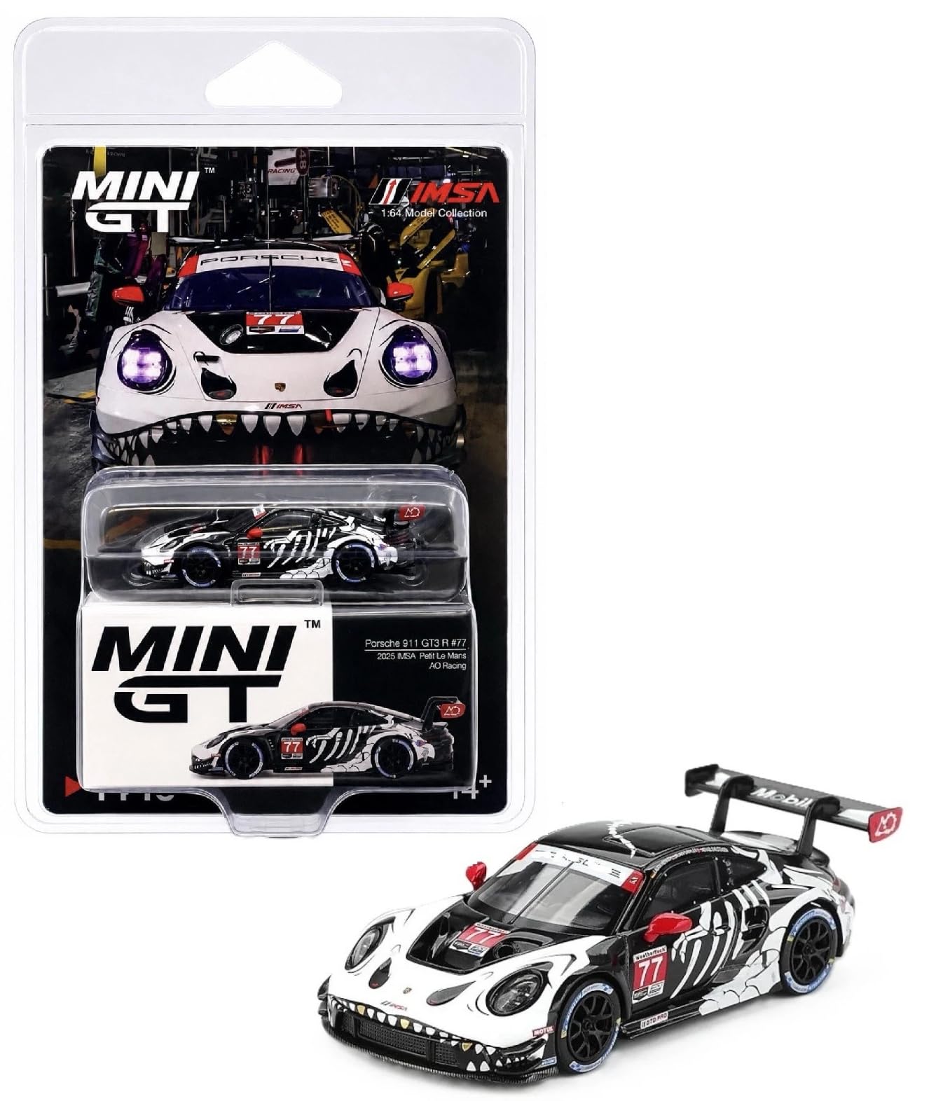 1:64 Scale Diecast Model Car Compatible with Porsche 911 GT3 R #80