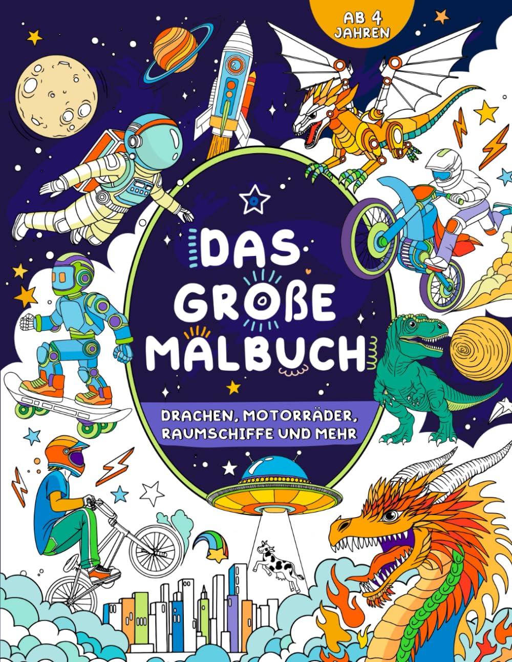 Das große Malbuch für Jungen: Kinder 4+