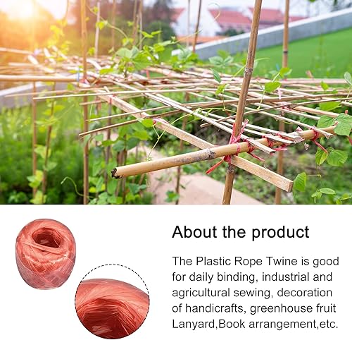 Miniatura 3 de Cuerda de nailon de poliéster para embalaje incluido en el hogar DIY -150m492ft  1Roll Plástico, rojo