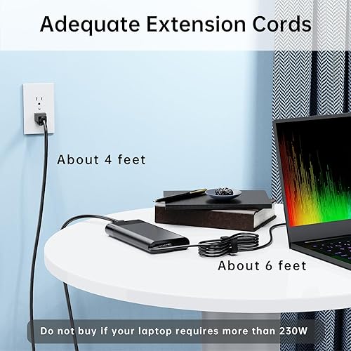 Miniatura 4 de Adaptador de CA inteligente de 230 W compatible con HP Victus 15 17, Omen 15 17, ZBook Fury 17 16 G10 G9, compatible con HP TPN-LA10 M41303-001