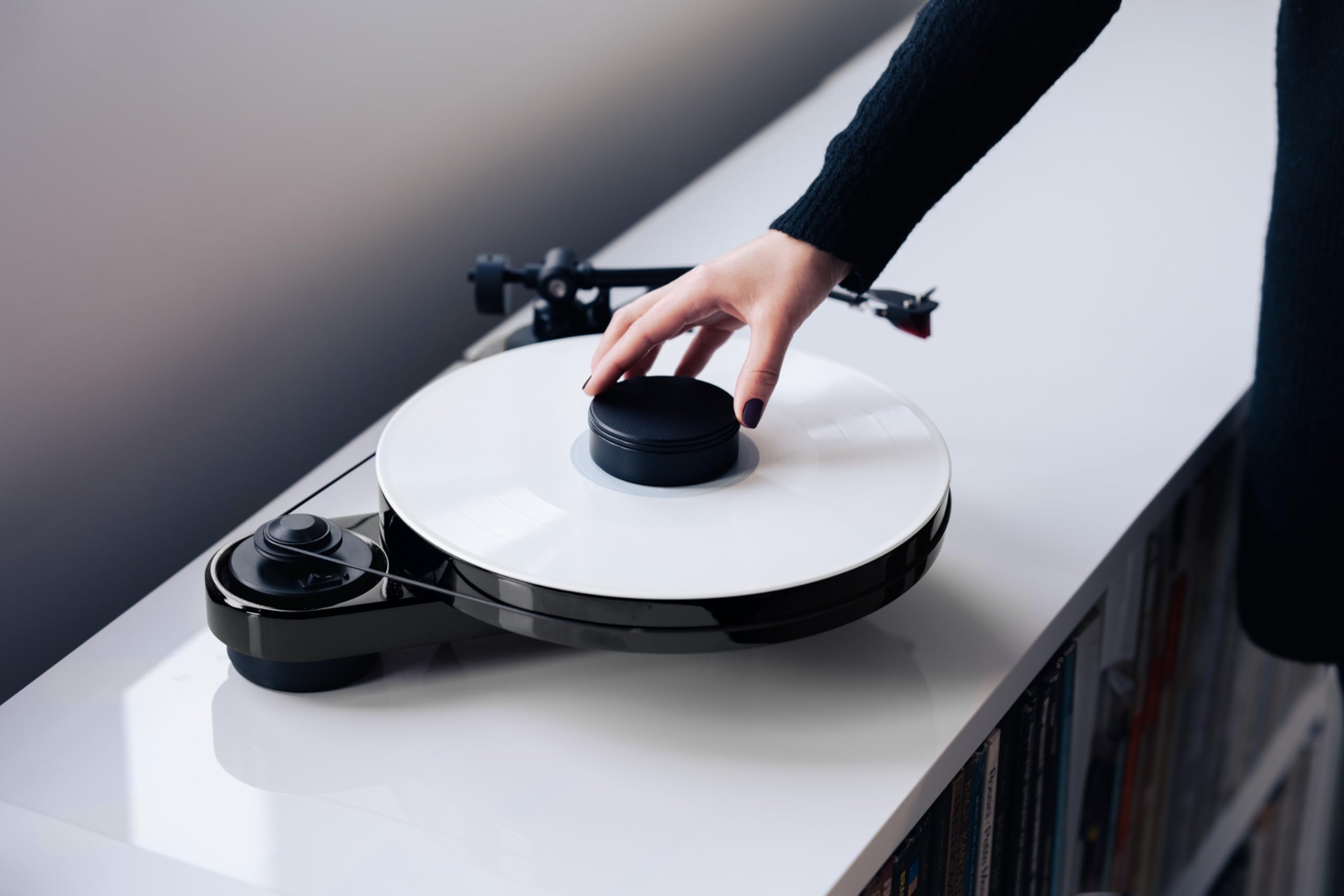 Pro-Ject Record Puck DS, peso della piastra pesante in acciaio inox per ridurre le risonanze indesiderate, 915 g (nero)