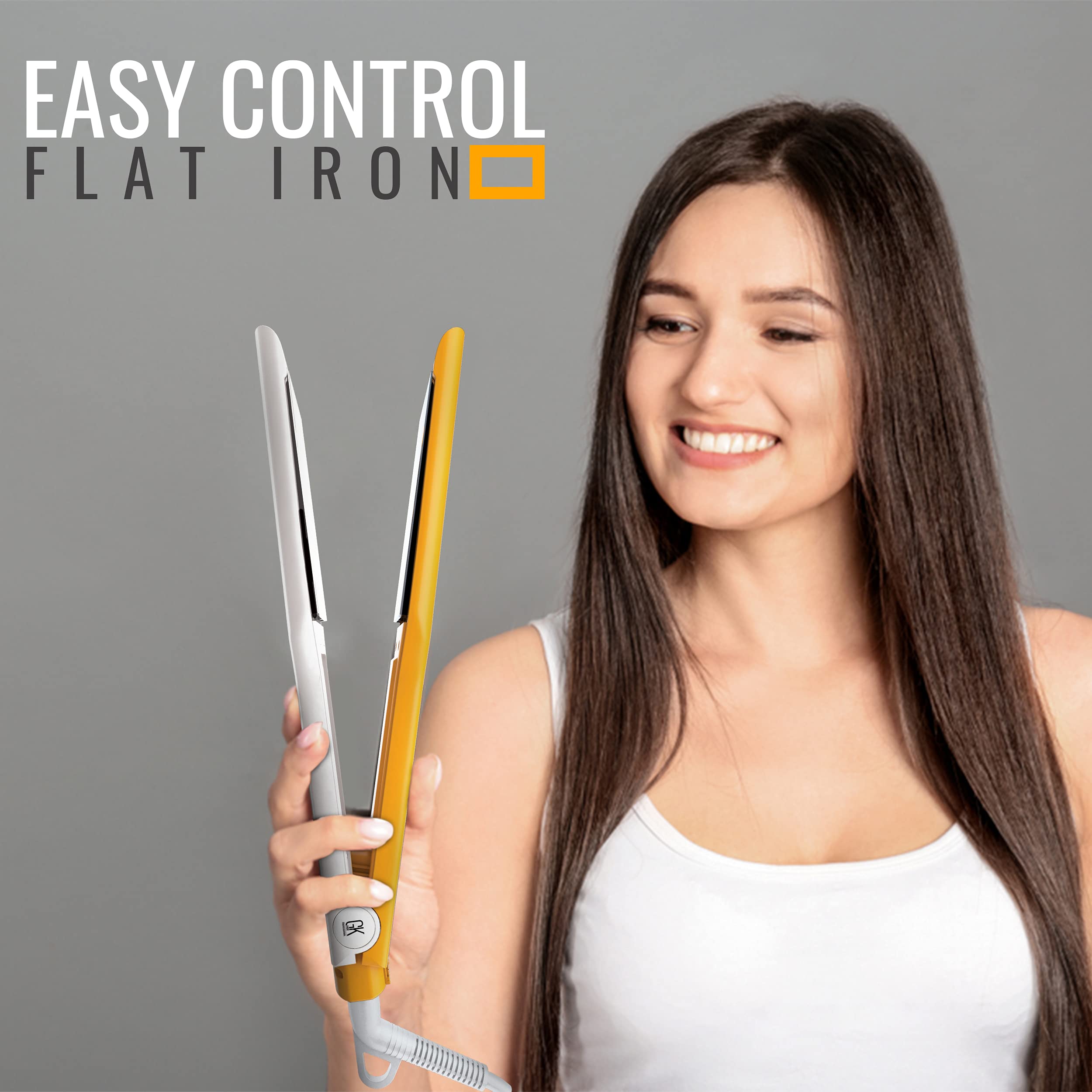 GK HAIR Global Keratin Easy Control Titanium Styling Flat Iron 360