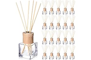 Roshtia 20 Set Empty Plug in Air Freshener Bottles Glass Diffuser Jars Square for DIY
