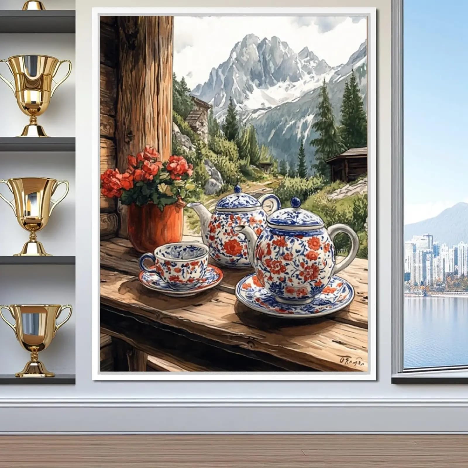 Affiches impressions paysage marin enneigé déco murale ferme et thé