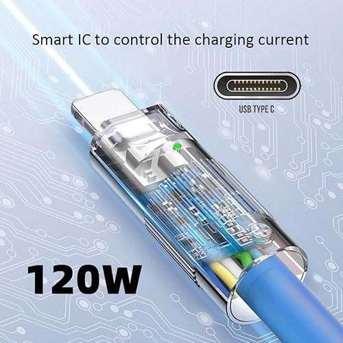 Miniatura 2 de chenyang Cable USB a USB C, USB 2.0 macho a USB C macho, ultra suave, 120 W, carga rápida, transferencia de datos, cable de extensión con indicador