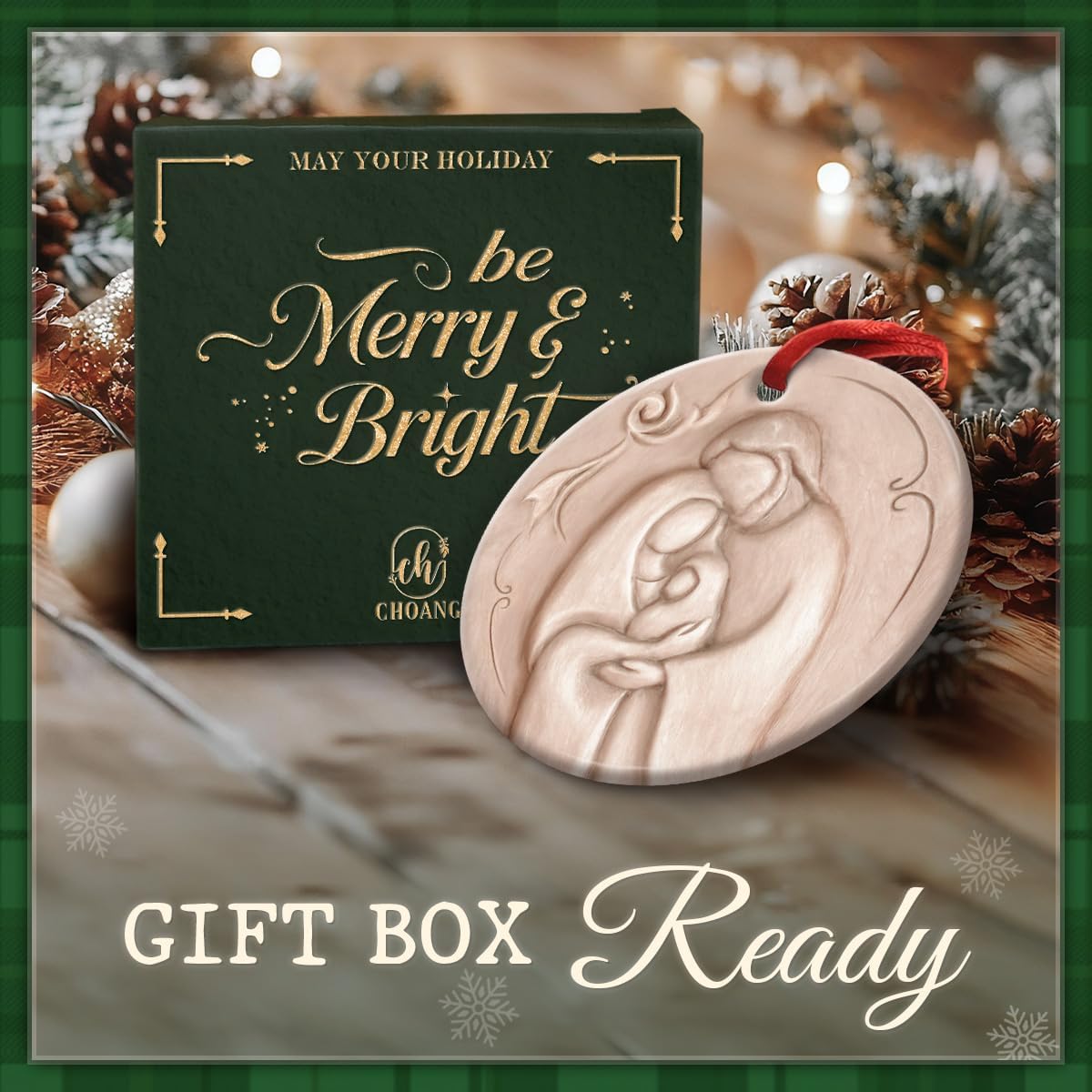 Holy Family Tradition Ornament 2025 - Religious Nativity Scene Ornament, Christian Holiday Keepsake Gift - Mary, Joseph & Baby Jesus Ceramic Christmas Tree Hanging Decor - Image 5