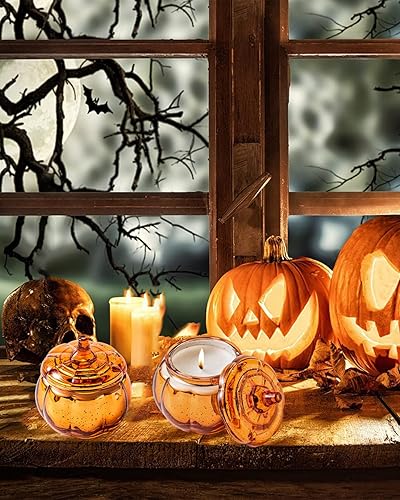 Miniatura 2 de LPUSA Vela de calabaza con aroma a lavanda Vela de cera de soja natural y orgánica Vela en forma de taza para aromaterapia, meditación, decoración