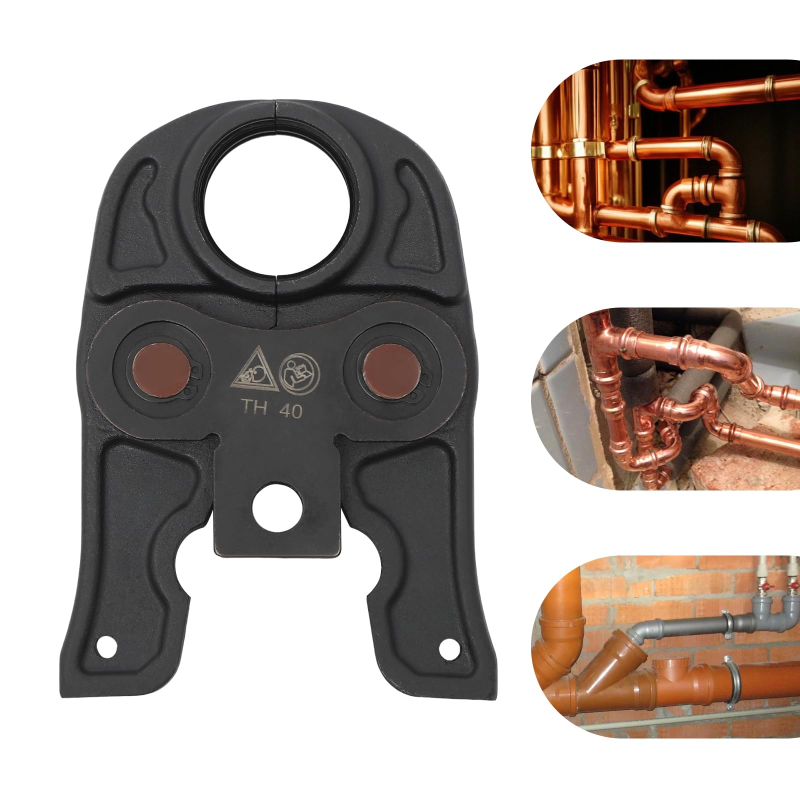Mordazas profesionales TH40, mordazas de presión TH contorno 40 mm de diámetro, herramienta de prensado profesional, para tubos de plástico de aluminio, tubo PEX, tubo PB
