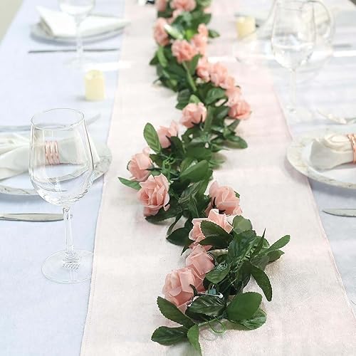 Efavormart - Guirnalda de cadena de rosas 3D de 6 pies de largo para arreglos de boda, fiesta, suministros de decoración de baby shower, rosa