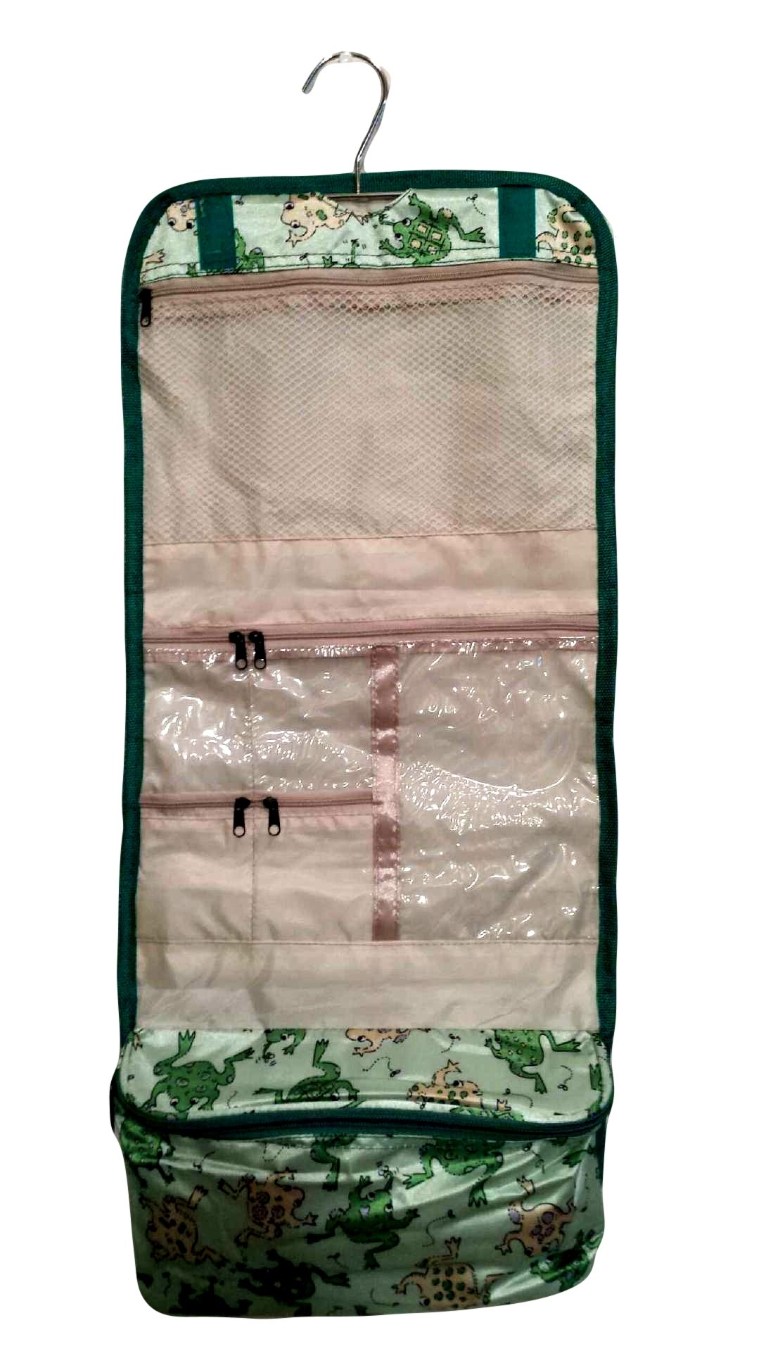 Lunar Lily Animal Print Cosmetic Bag Toiletry Jewelry Case (Frogs)