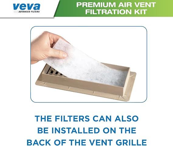 VEVA Premium Air Vent Filters for Home & AC - 72 x 16 Electrostatic Media Kit with 120 Installation Tape - Versatile Customizable Vent Filter Roll for Allergies (30+ Filters per Roll)
