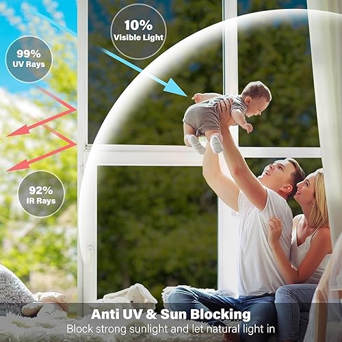 Miniatura 53 de Kromapolis Película de privacidad para ventana, cubierta de vinilo para vidrio, película decorativa de vitral, esmerilada para ventana, se adhiere