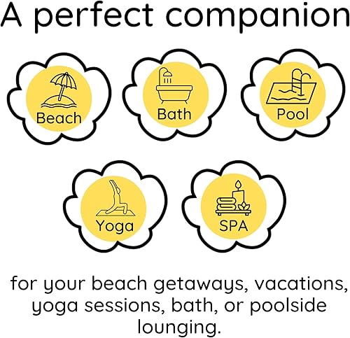 Miniatura 4 de Papatya Bloom Toalla turca de baño de playa, algodón, de secado rápido, ligera, grande, peshtemal para baño, piscina, spa, yoga, picnic, manta de 39