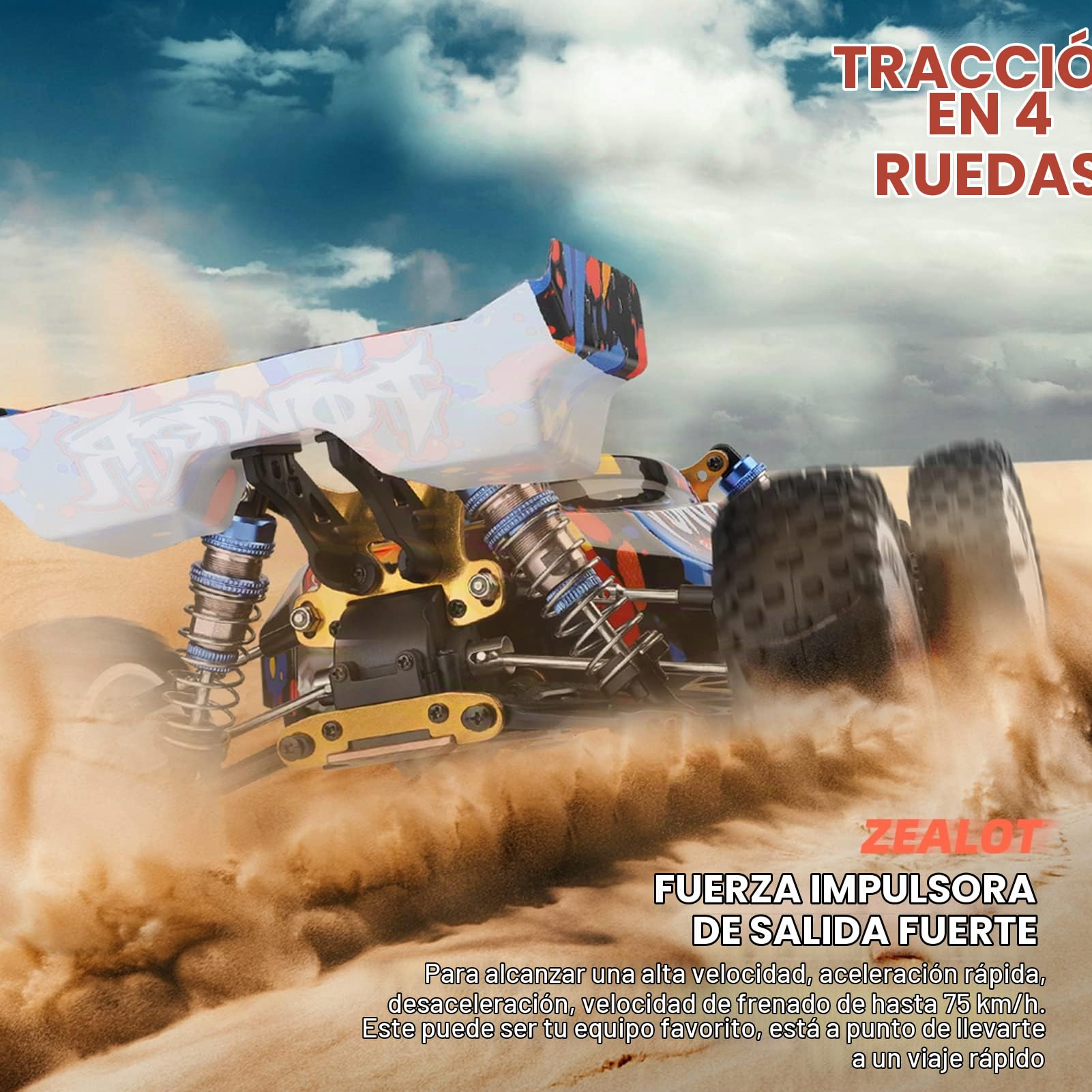 Goolsky Wls Coche teledirigido de Alta Velocidad XKS 124007 1/12 2,4G 4WD 75 KM/H Chasis de Metal Aleación sin Escobillas Teledirigido Off Road Regalos Coches Teledirigidos para s Adultos