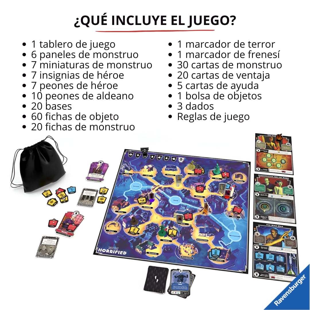 Ravensburger - Horrified Universal Monsters | Juegos De Mesa Adulto | Juego De Mesa 10 Años O Más | 1 A 5 Jugadores | Juegos De Mesa Niños 10 Años