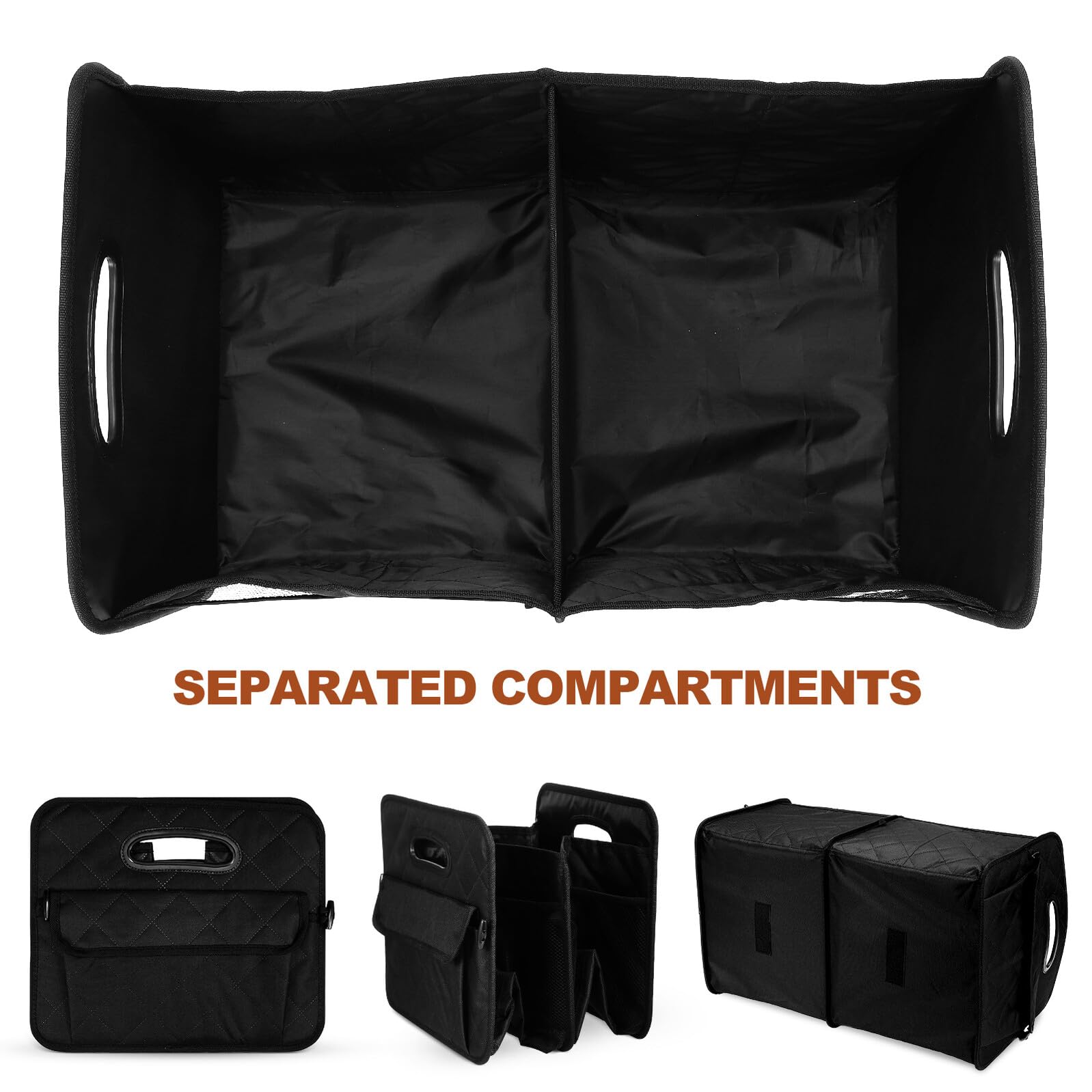 Organizer per Bagagliaio Auto con Scomparti Separati Ampio Spazio e Oxford Resistente Scatola Portaoggetti Pieghevole per Auto Accessorio per Organizzazione Bagagliaio