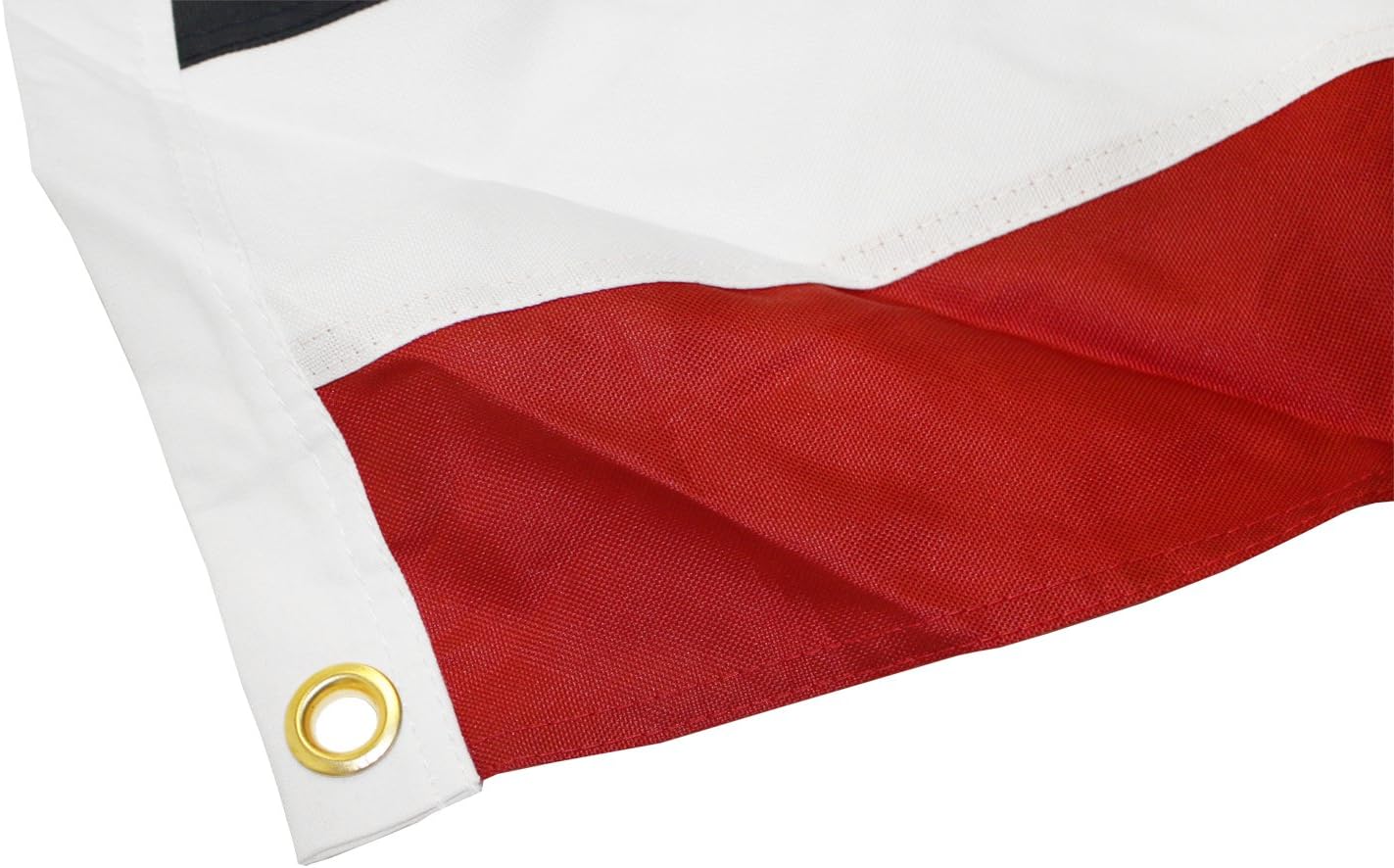 5X10' Heavy Duty Polyester 5 Stripe Pleated Fan, Appliqué Sewn Stars and Stripes, Heading and Grommets Brand