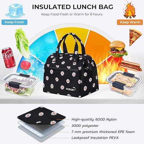 Miniatura 10 de Bolsa de almuerzo térmica grande con aislamiento para mujeres y hombres a prueba de fugas bolsa térmica para el trabajo viajes y adultos para
