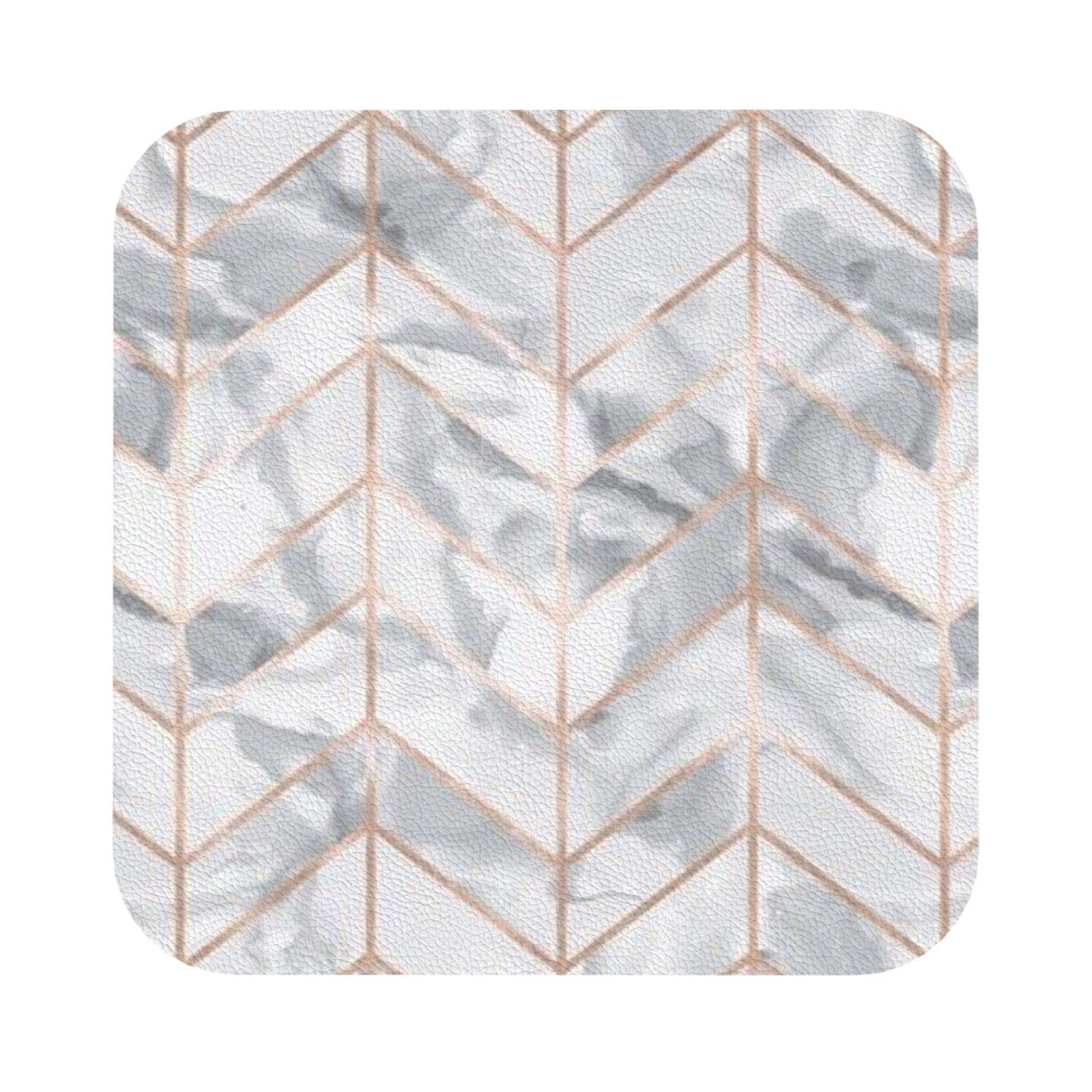 rose gold marble design background PU Leather Coasters Set of 6 Square Drink Coasters