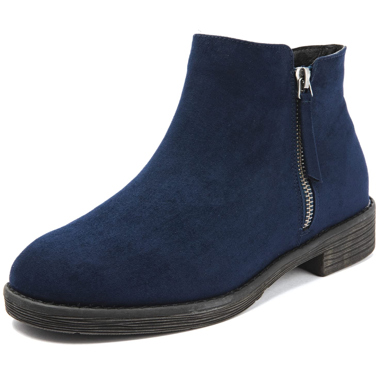 Photo 1 of Luoika Ankle Boots Women's Wide Width Booties, Extra Wide Low Heel Side Zipper Women Boots. SIZE 9 X-Wide Blue