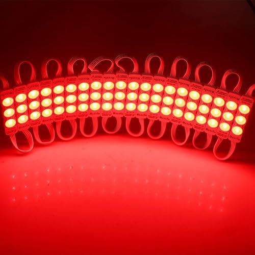 Miniatura 7 de REXTiN Super brillante 110V 100pcs nuevo modelo 2835 3 LED módulo rojo 120-150LM por módulo impermeable luz decorativa para letreros de letras