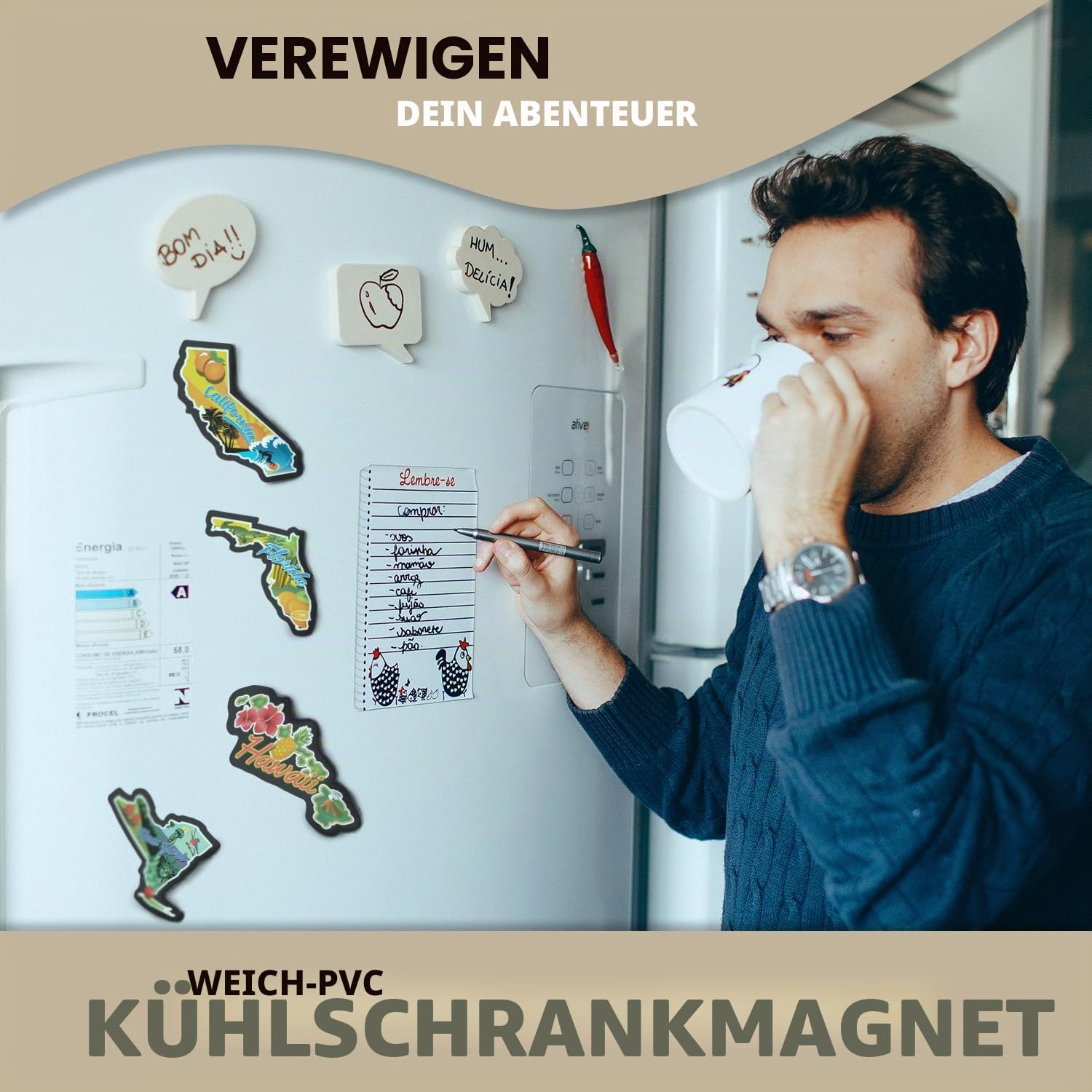 Kühlschrankmagnete mit Karte der Vereinigten Staaten – Wohnmobil, USA, individueller Kühlschrank-Aufkleber für Reisen, Geschenk, Eimerliste, Ziel der besuchten Staaten (Karte der Vereinigten Staaten)