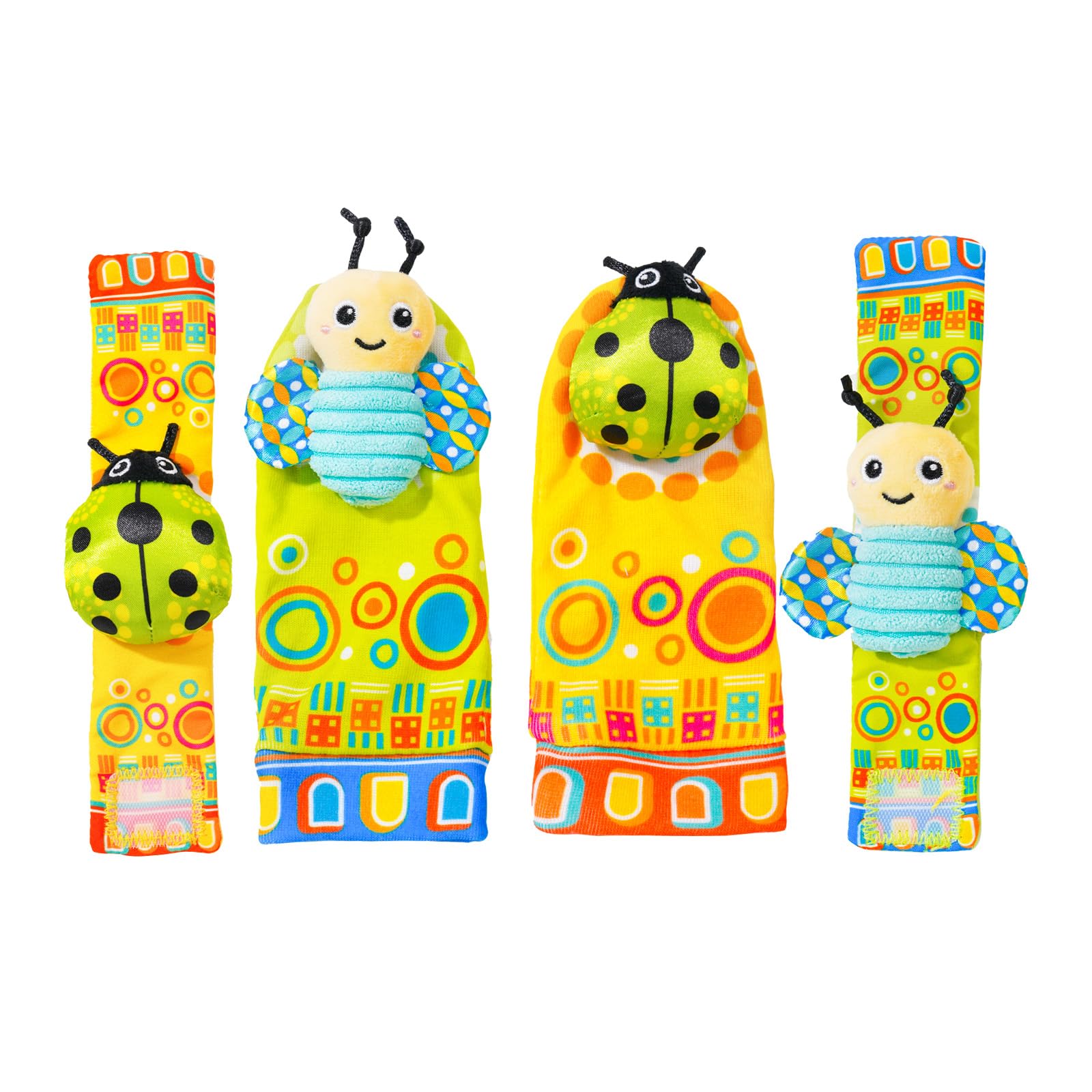 Baby Wrist Rattles Foot Finder Toys Set, Toddler Rattle Sock, Arm Hand Bracelet, Feet Leg Ankle Socks