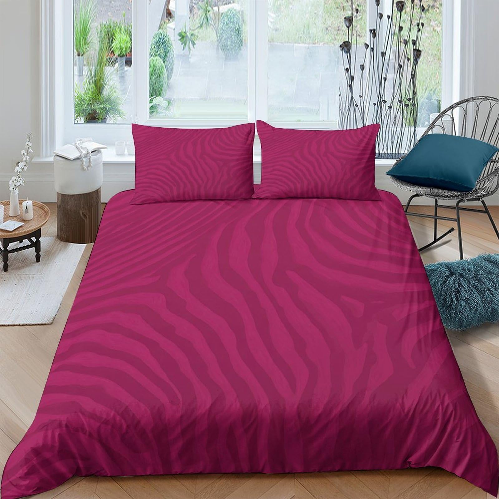 Ctjqhvkz Style-8 3D Printed Burgundy Wave Pattern Fitted Sheet Microfiber Soft Bed Sheet For Bedroom Guest Room Mattress Cover Single（135X200cm）
