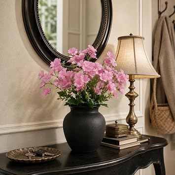 Pink Artificial Flower 100 Bundles Violets Fake Faux Greenery for Flowers Arrangement Plants for Outdoor Indoor Front Door Home Garden Window Wall Decor 0420