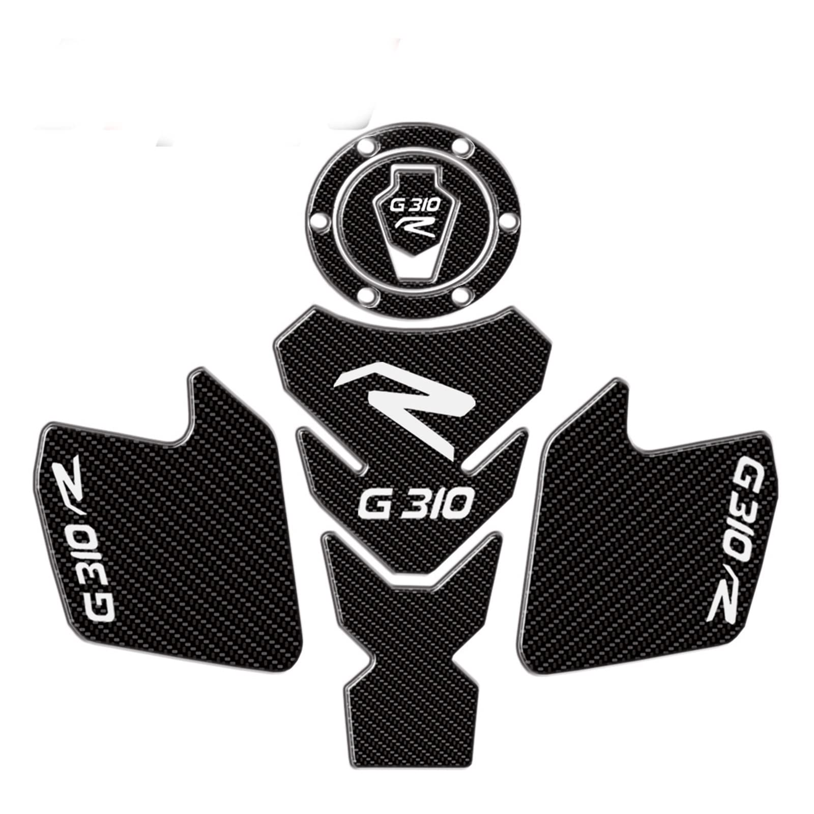 Protector Tanque para G310GS, Accesorios para Motocicleta, Almohadilla Tanque Real, Pegatina Combustible Gas, Calcomanía Moto, Emblema Protector para BMW G310 GS G310R G 310 R 1 Juego (Color : 2