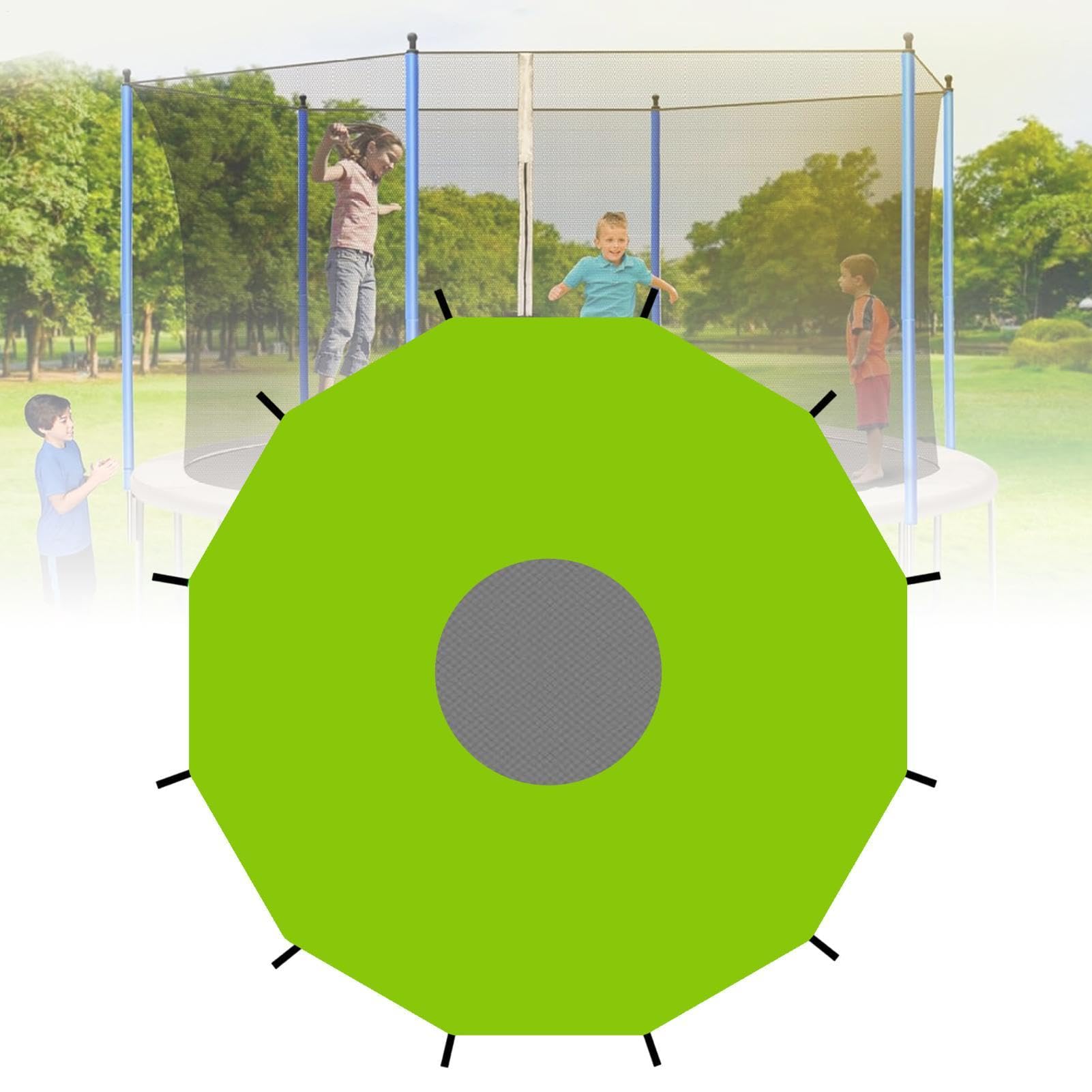 Trampolino elastico, tettuccio parasole per sport, giardino, salti, compleanno, picnic