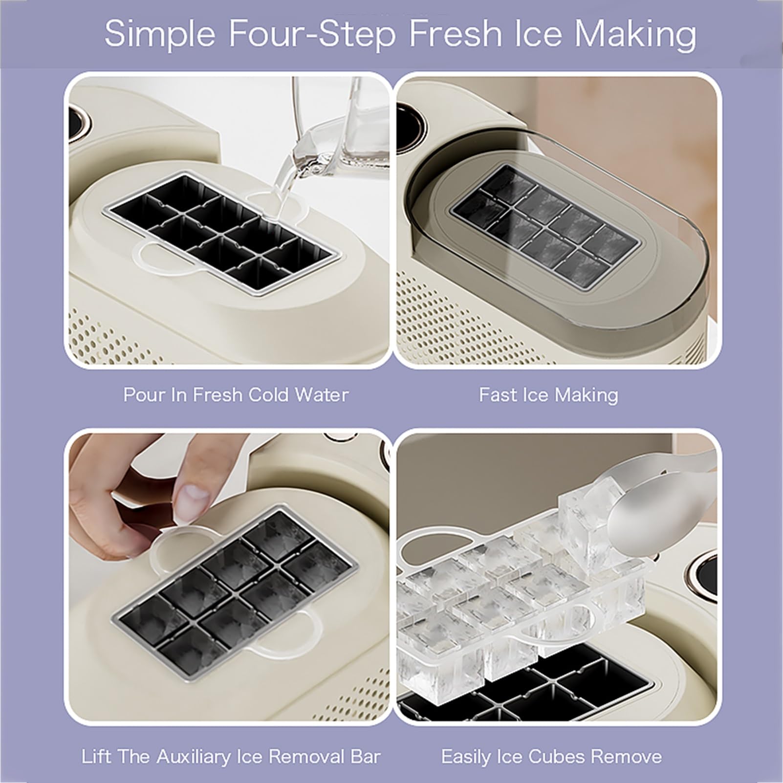 Amazon.co.jp: ミニサイレント製氷機 - 15分ごとに8個のキューブを製氷