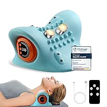 Massaggiatore Cervicale Elettrico Riscaldante, EMS Massaggiatore Cervicale da Collo, Set Cervicale Collo Rimedi, Tecnologia a Bassa Bulsazione, 3 Modalità, 6 Livelli di Forza