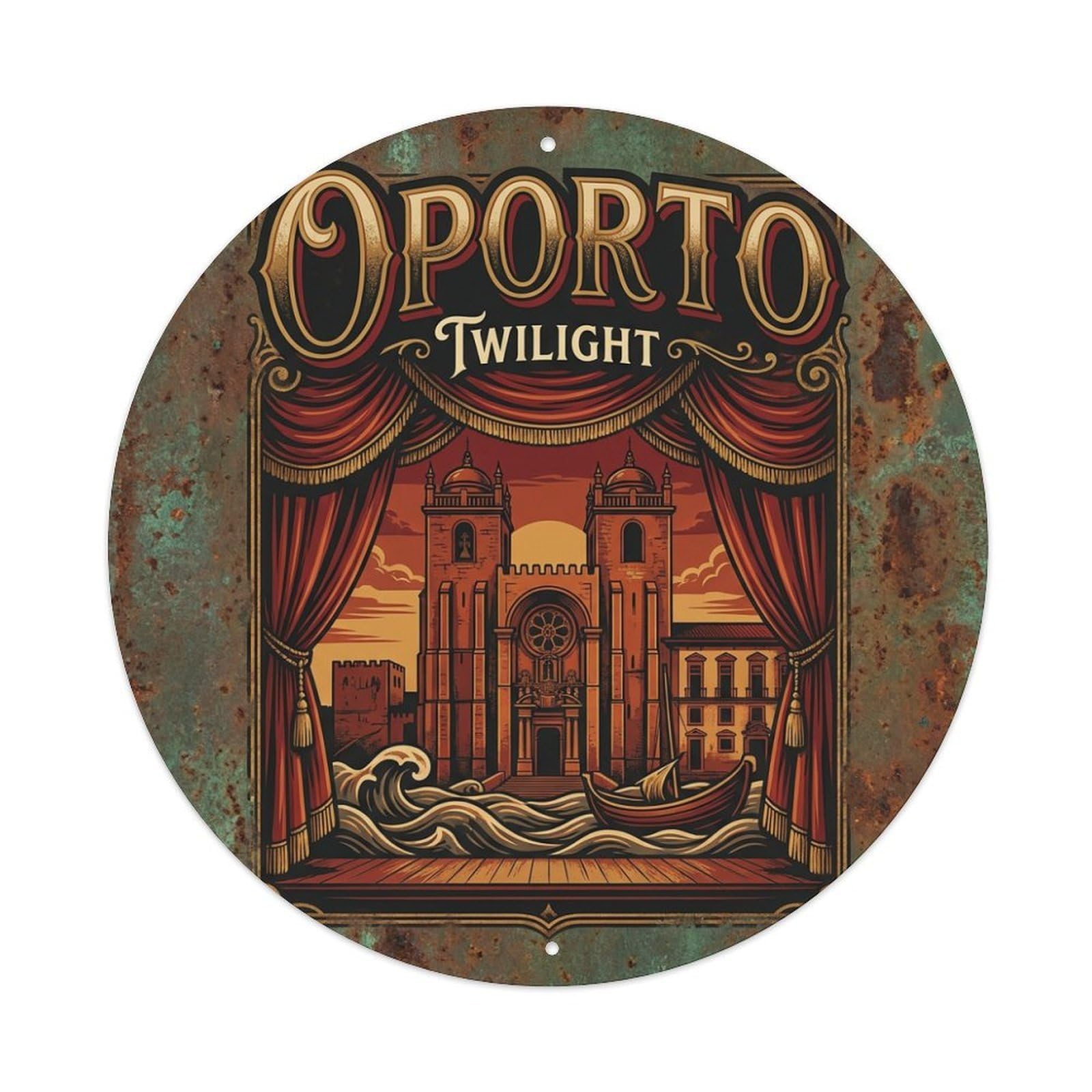Metal Tin Sign Vintage Travel Oporto Portugal