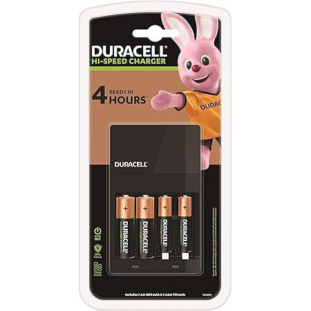 Duracell 4 hours Battery Charger with 2 AA and 2 AAA