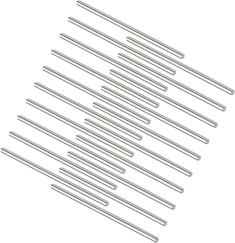 Bettomshin 20 varillas redondas sólidas de acero inoxidable de 1.969 in x 0.079 in para barra de torno de metal para bricolaje modelo RC automóvil,