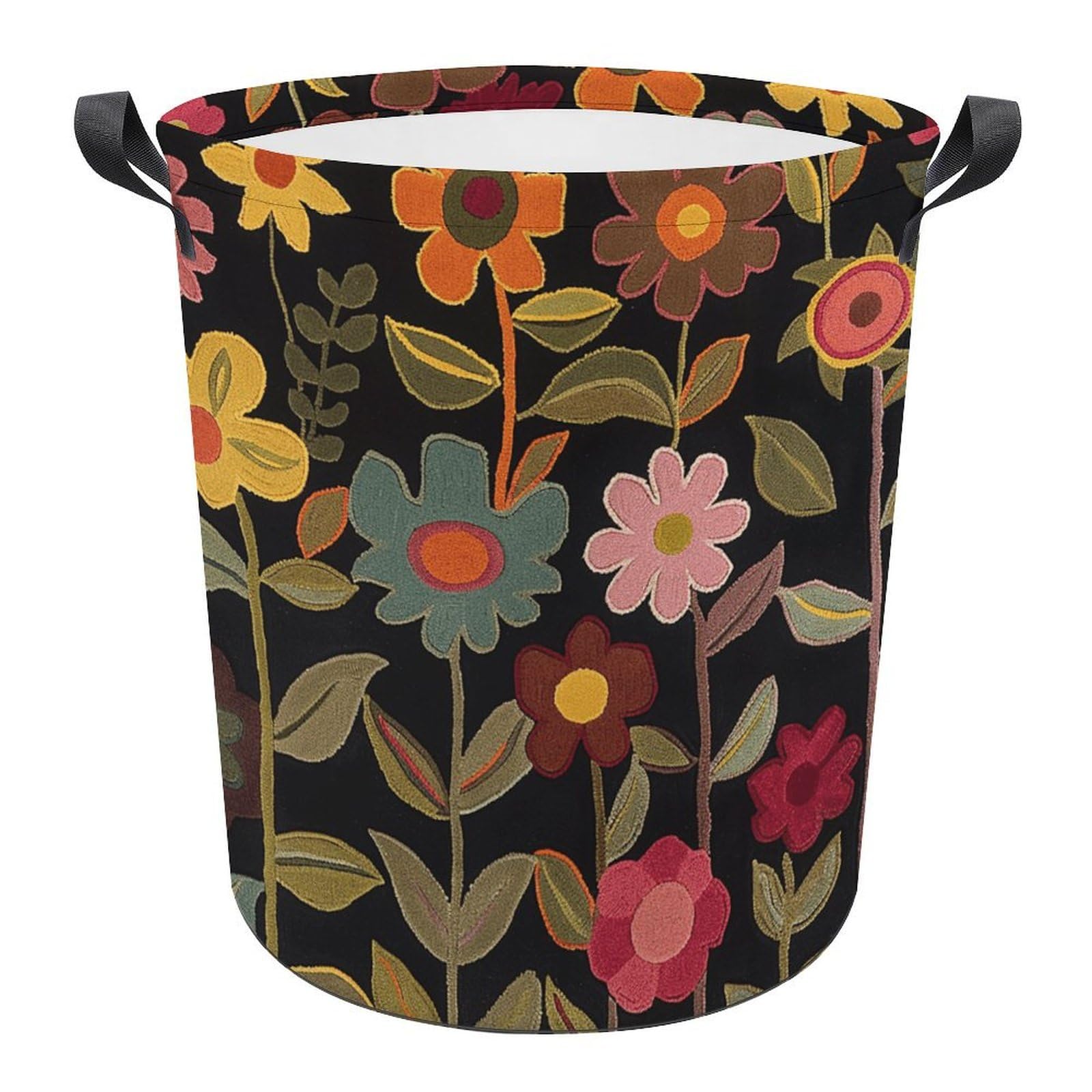Panier à linge pliable rouge motifs graphiques bac de rangement linge sale