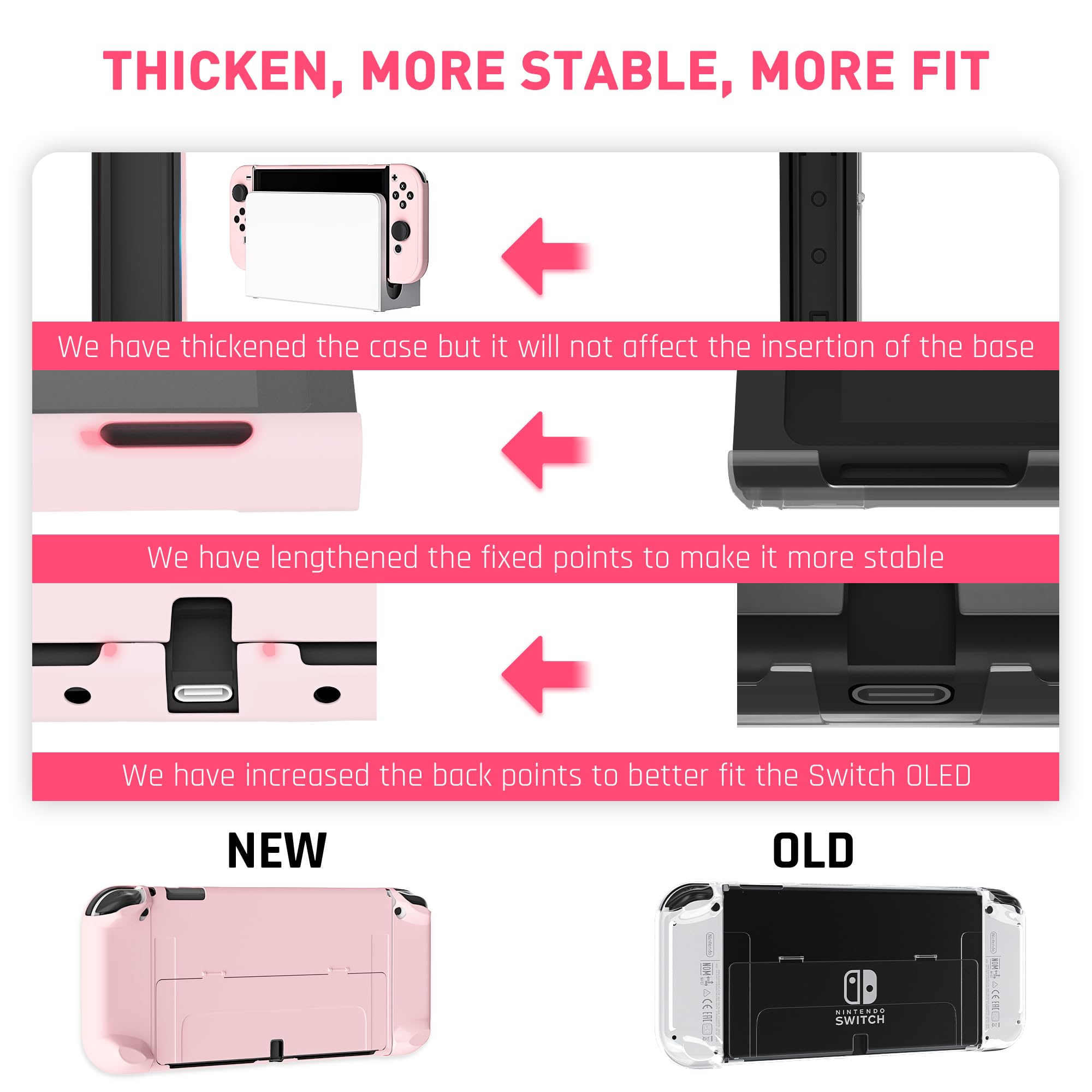 Amazon.com: [改良版] 適用於Nintendo 任天堂Switch OLED 2021 