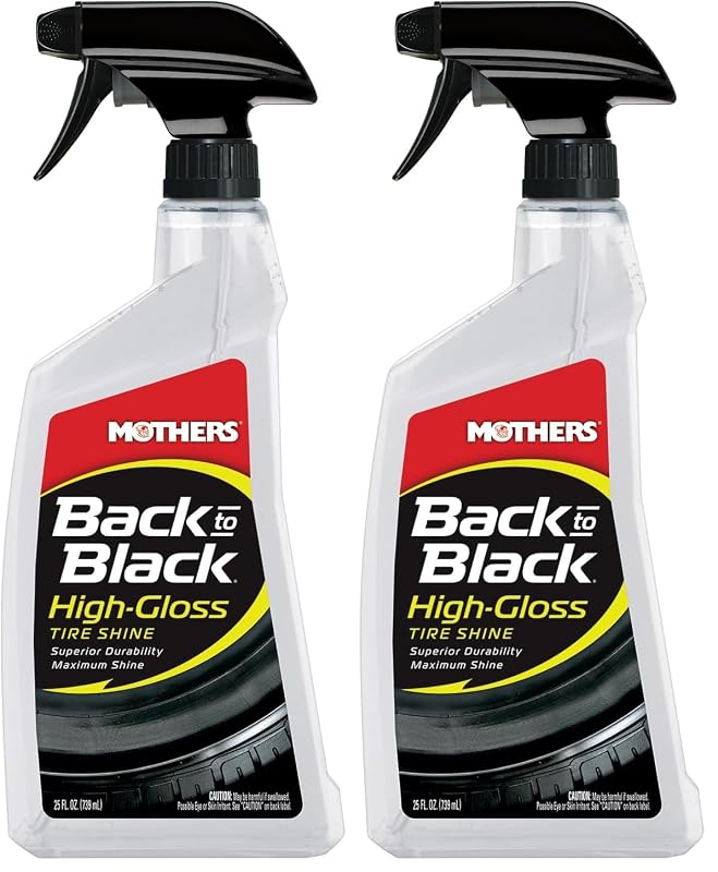 Mothers Back-to-Black 06924 Brilho para Pneus em Spray, 709 mL, Kit com 2