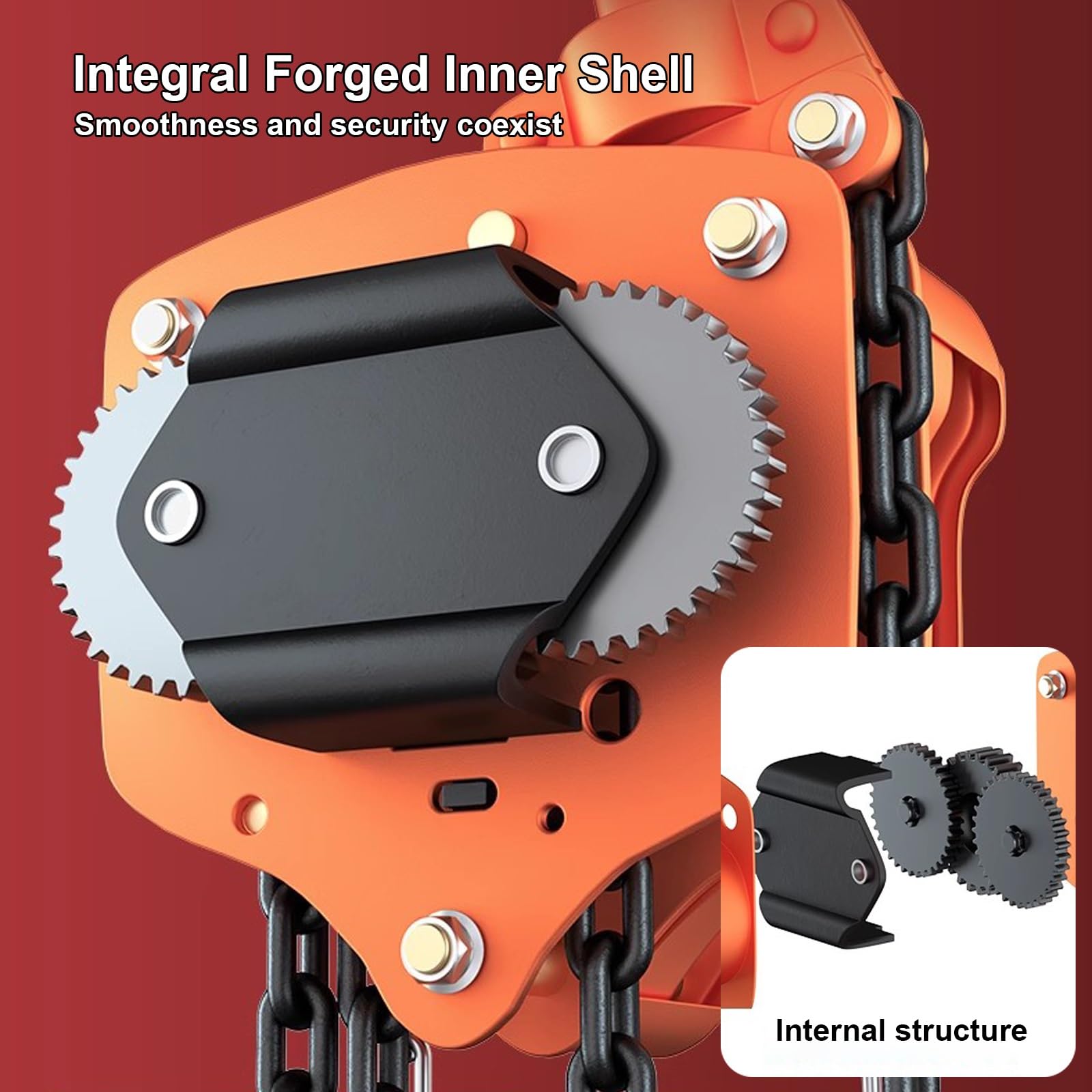 Paranco a Catena Manuale di Piccole Dimensioni, Carrucola per Sollevamento, con Catena G80 e 2 Ganci, per Garage, Magazzini e Autoveicoli(1T/600cm)