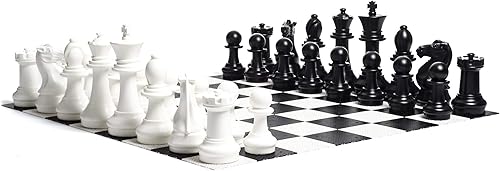 Miniatura 6 de MegaChess Juego de ajedrez grande - King de 12 pulgadas, con juego de damas grandes y tablero de ajedrez de plástico grande