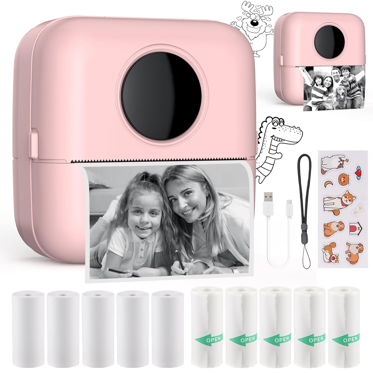 Mini Printer Sticker Thermal Printer with 3 Rolls Paper, Bluetooth Portable Phone Printer,Study Printer for Pictures, Photos, Journals, DIY, Compatible with Phone & Tablet. (B0CGX45TCX) Amazon Price History, Amazon Price Tracker