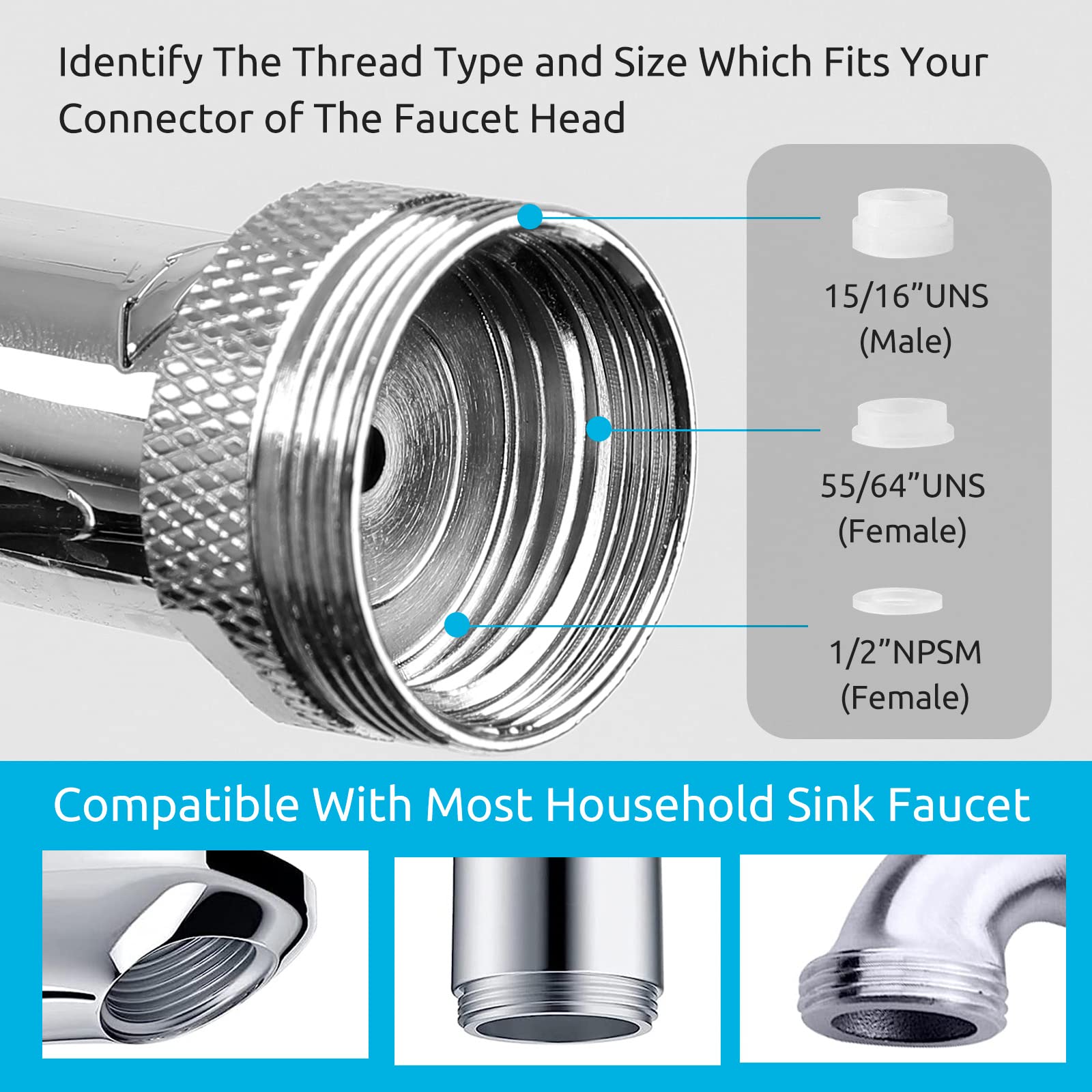 2 Pack Aihaomai 1440Â° Swivel Faucet Extender (1080Â°+360Â°+ Stretch),Faucet Attachment,Sink Faucet Attachment with 2 Water Modes for Kitchen or Bathroom,Foldable Sink Aerator