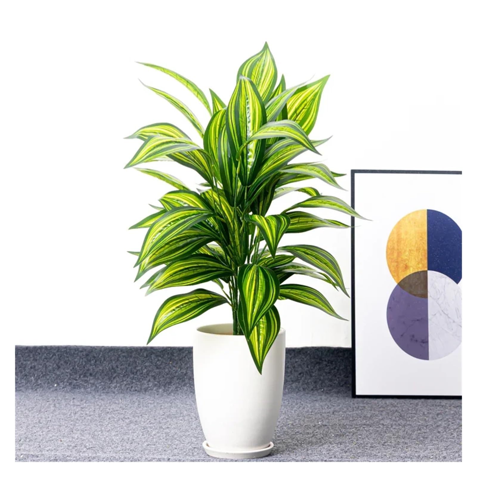 Künstliche Tannenzweige 76 cm 26 Blätter Künstliche Magnolienpflanzen Tropischer Baum Gefälschte Palme Zweig Kunststoff Banyan Blatt Falsche Monstera for Hausgarten Dekor(76cm 26leaves lvban)