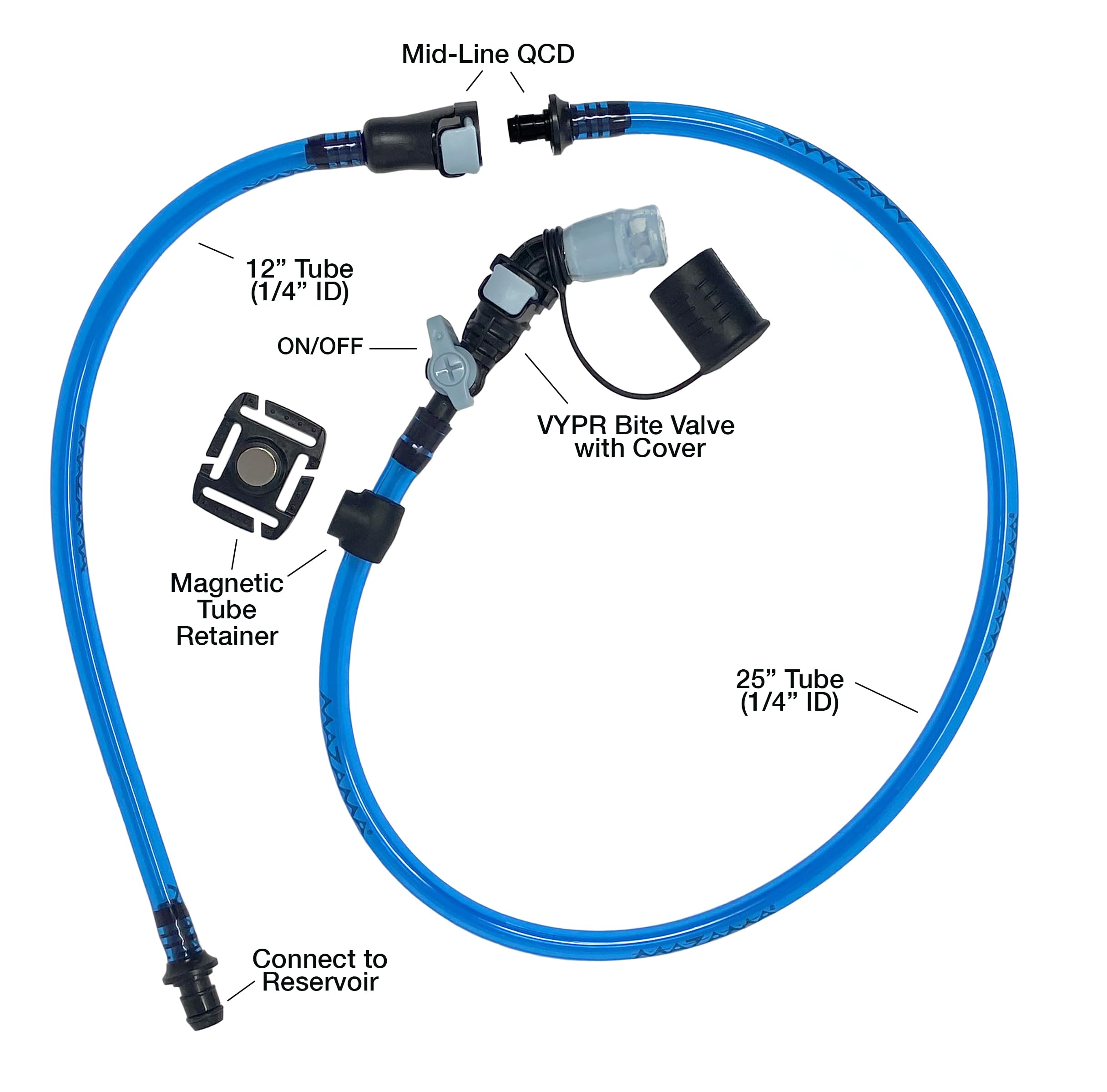 VYPR Replacement Drink Tube Replacement Set. Universally Compatible with Most Hydration Packs/Reservoirs/Bladders. 1/4
